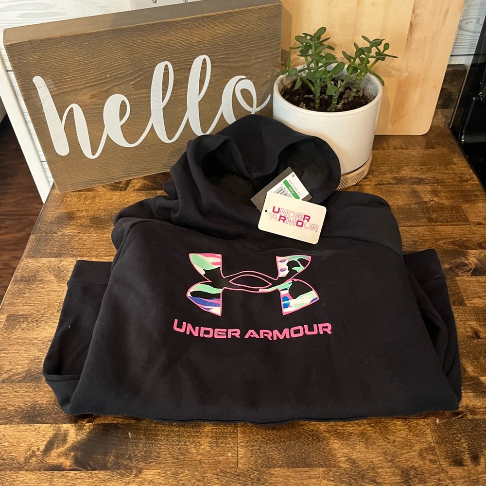 Black under Armour hoodie girls size large